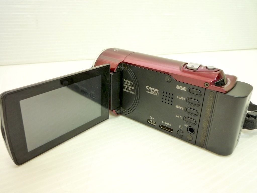 JVC ケンウッド Everio 32GB フルハイビジョン メモリームービー ルージュレッド GZ-HM670-R ビデオカメラ ソフトケース  USBケーブル 必見