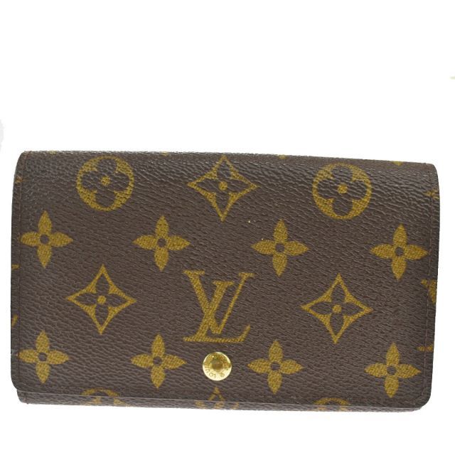 【】 ルイ・ヴィトン(Louis Vuitton) モノグラム ポルトフォイユ トレゾール M61736 レザー,PVC 中財布（二つ折り） ブラウン 09GC818