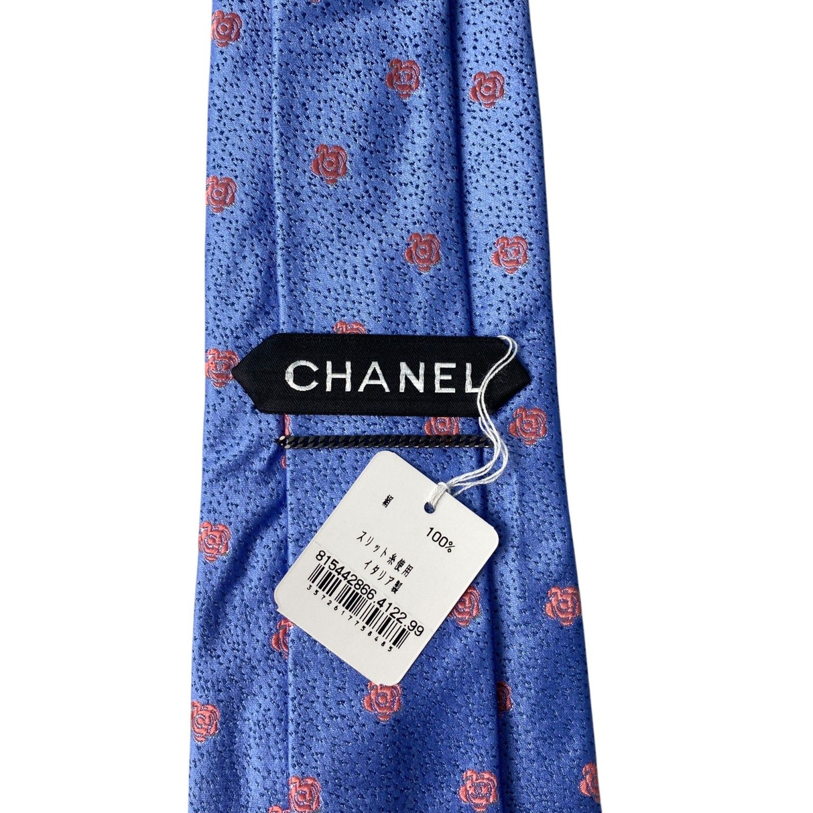 新品 シャネル CHANEL メンズ ココマーク ネクタイ ココマーク ブルー