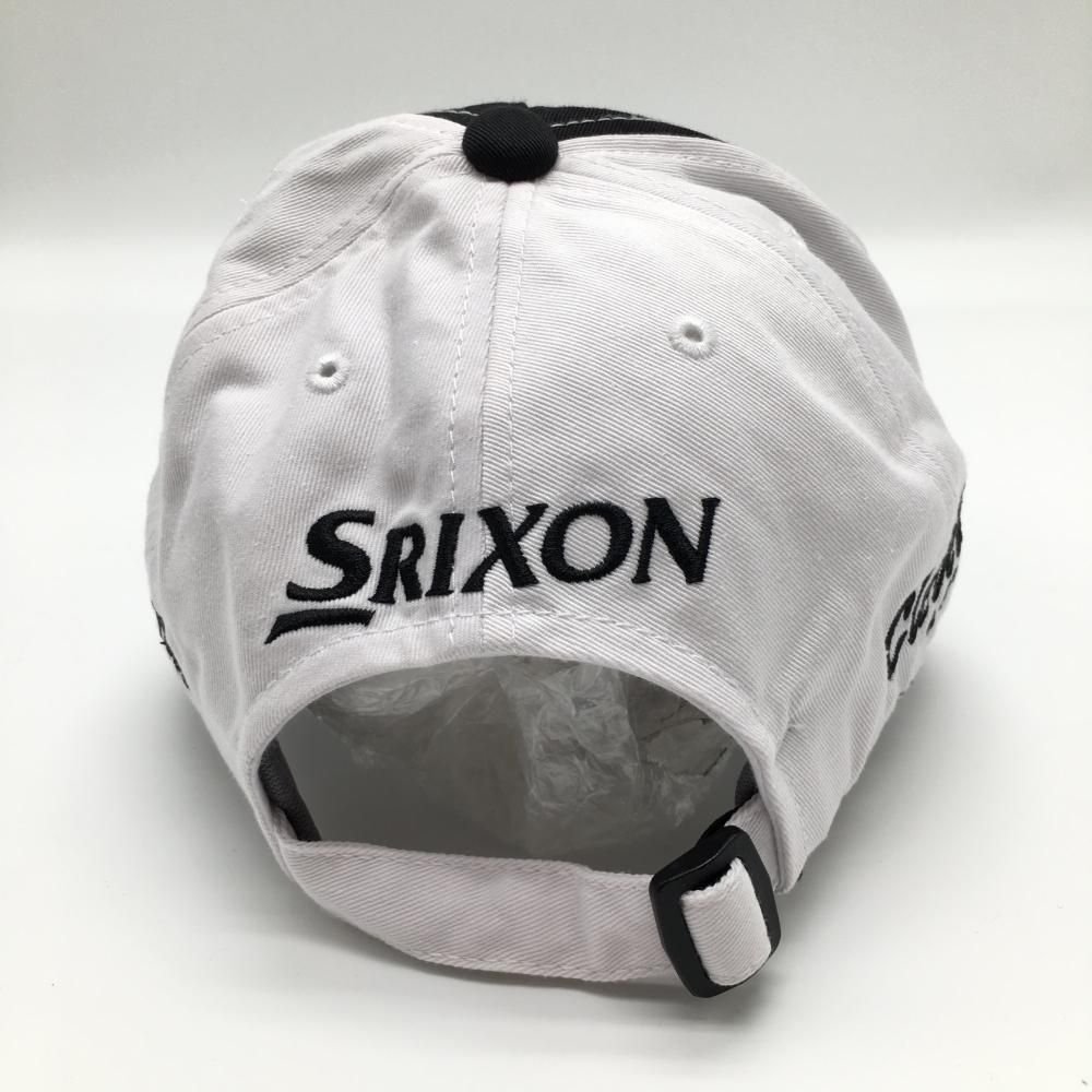 【美品】スリクソン キャップ 黒×白 ZSTAR ロゴ刺しゅう F ゴルフウェア SRIXON