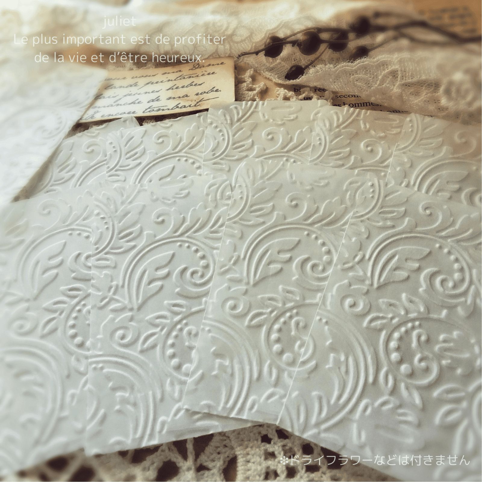 エンボス加工 トレーシングペーパー封筒 10枚 ミニ エンボス加工