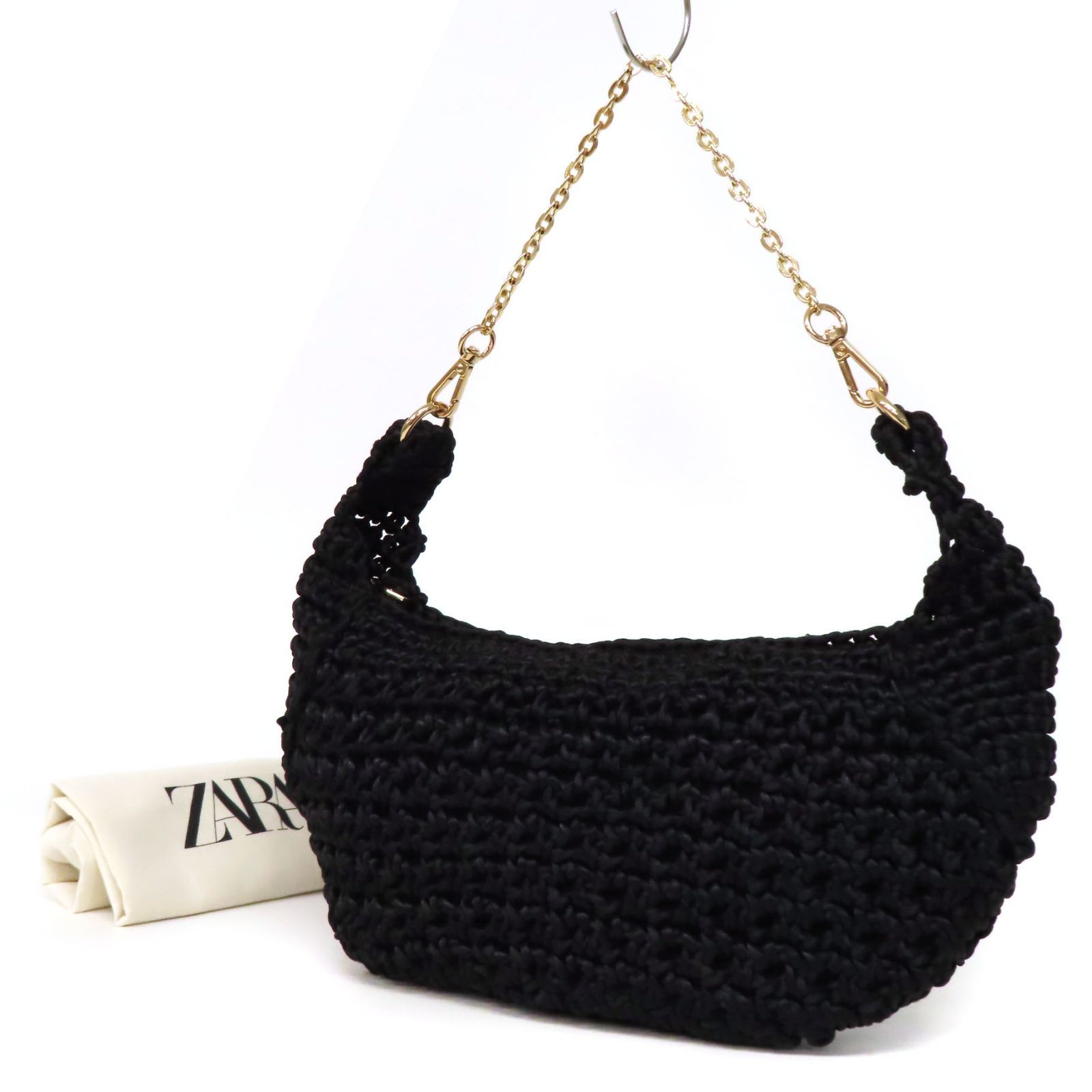 WE25114 新品同様 極美品 ZARA ザラ 編み込み メッシュ ゴールド金具 