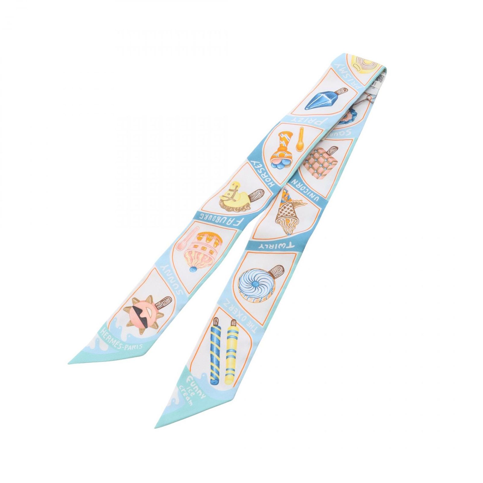 エルメス HERMES スカーフ ツイリー FUNNY ICE CREAM シルク