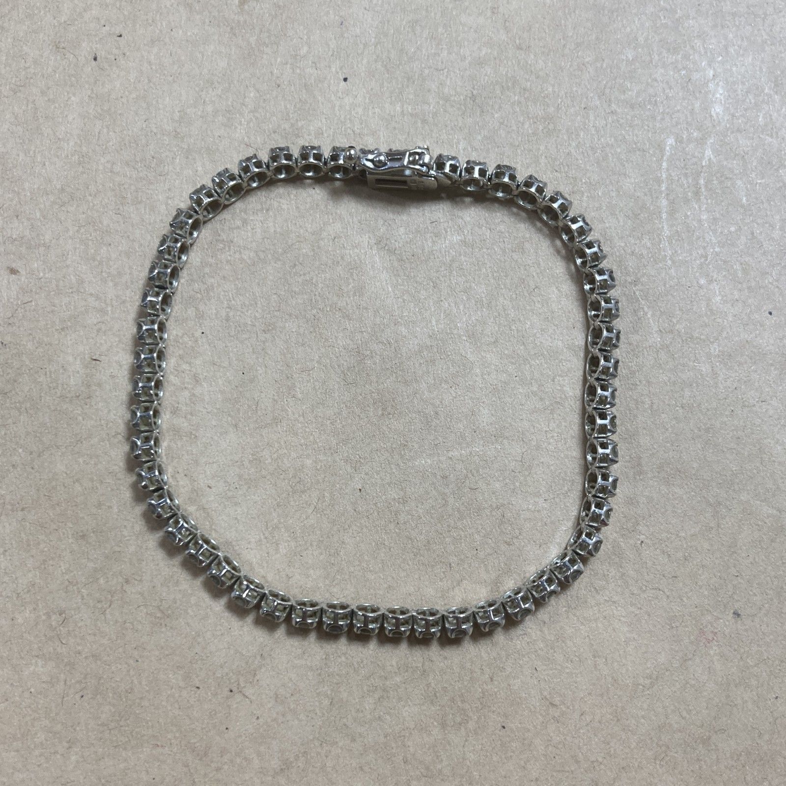 K18WG刻印 金 ホワイトゴールド 石付きブレスレット ブレスレット 総重量7.73g 現状品 0.007kg