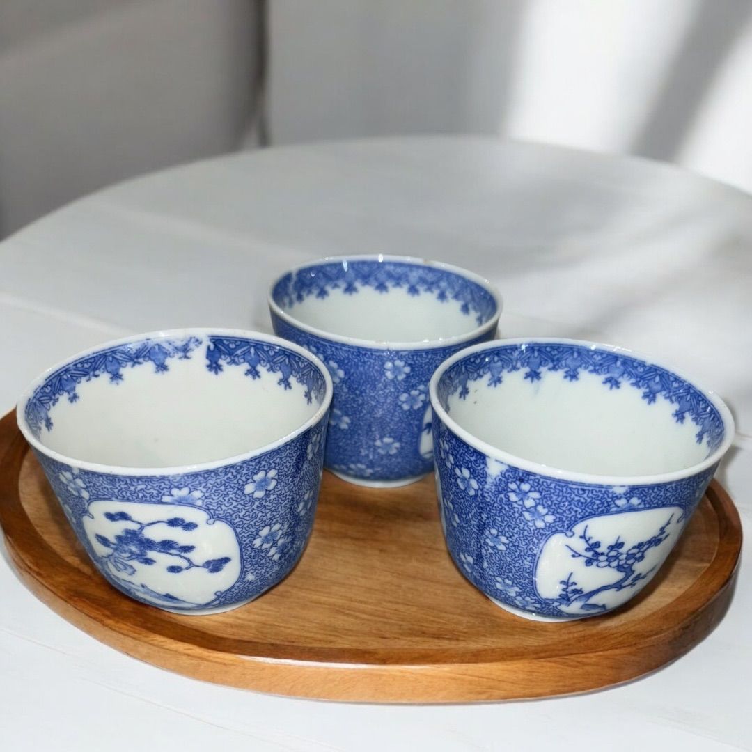古伊万里 江戸時代 蕎麦猪口 3客セット 小鉢 骨董 アンティーク