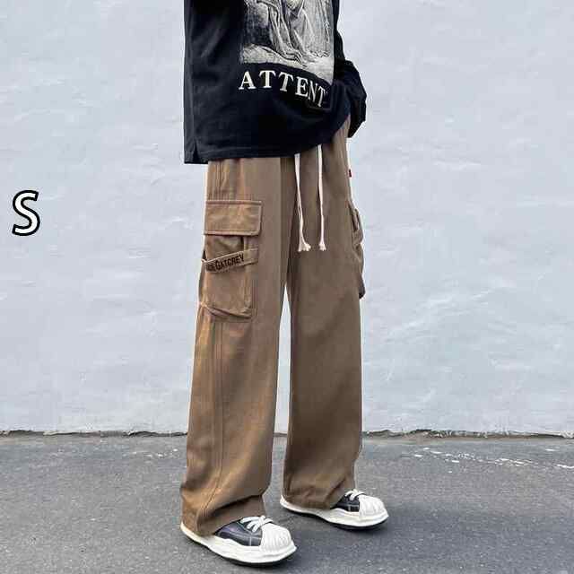 [S]春 コーデ メンズ  服 シンプル ファッション オシャレ 大人 かっこいい 大きいサイズ ストリート 紳士服 レトロ 綿 ストリート ストレート ワイド レッグ カジュアル パンツ 