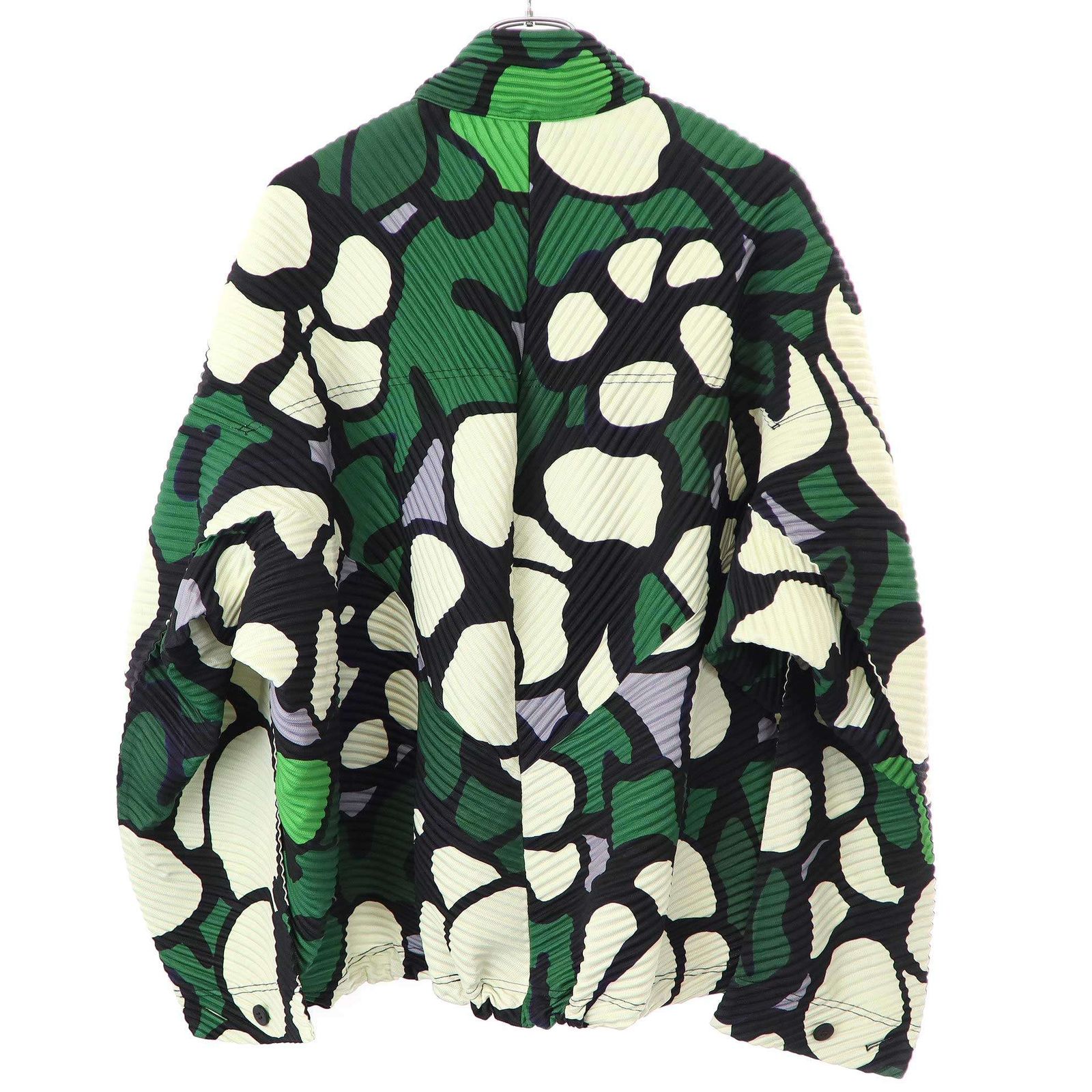 HOMME PLISSE ISSEY MIYAKE オム プリッセ イッセイ ミヤケ 23SS Cotton Bolls 総柄プリーツジャケット HP31JC160 グリーン系 3 HOMME PLISSE ISSEY MIYAKE オム プリッセ イッセイ ミヤケ 23SS