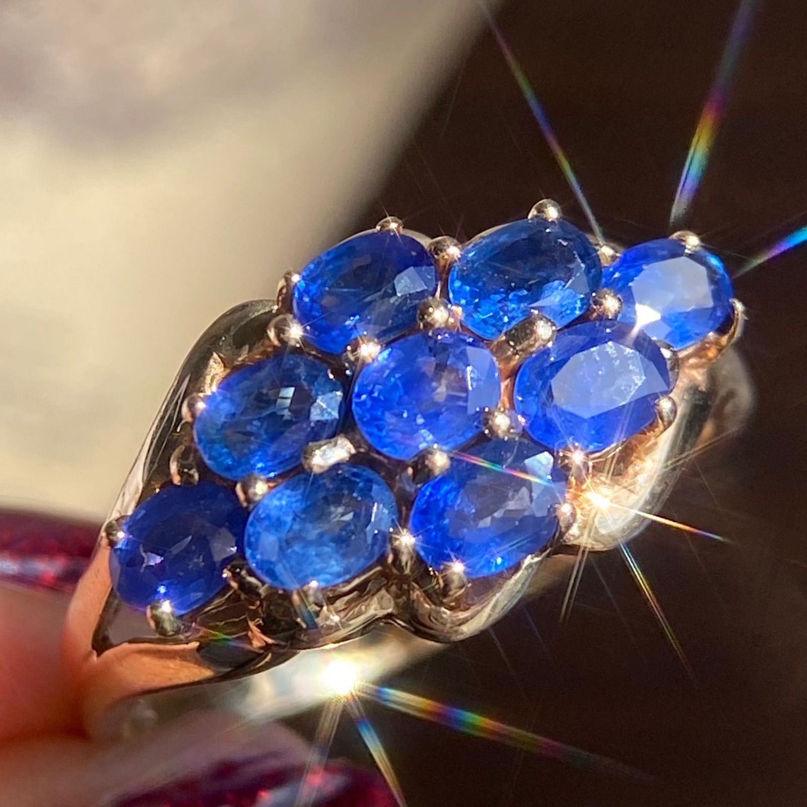 買取店 K14 14K サファイヤ アンティーク調 指輪 19号 3.7g C357