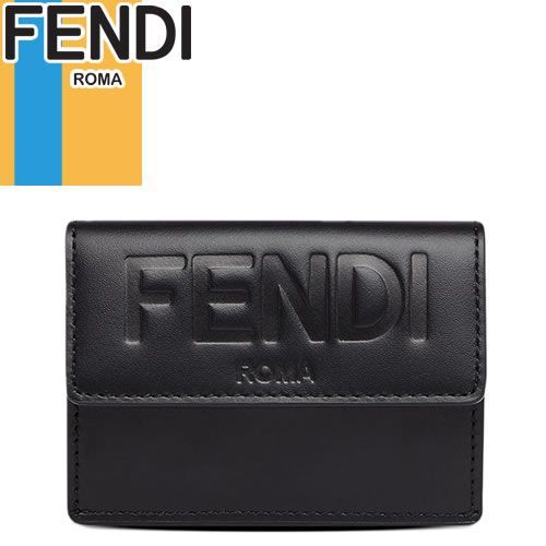 FENDI ROMA 三つ折り財布 黒 フェンディ FENDI 財布 三つ折り財布 ミニ財布 小銭入れあり