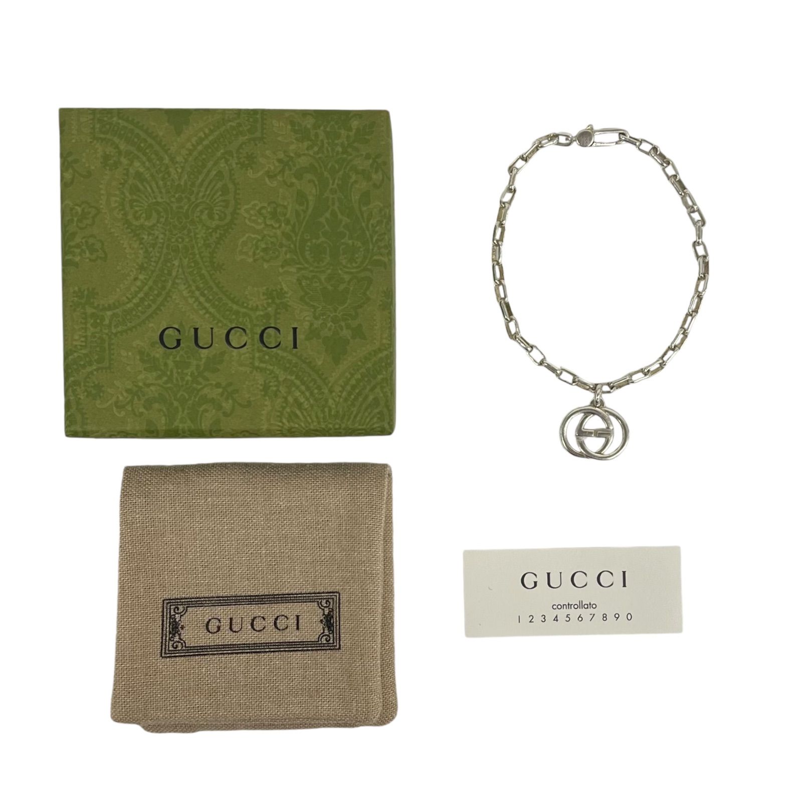 GUCCI　インターロッキング　ブレスレット　シルバー925 GUCCI】グッチ インターロッキングG ブレスレット シルバー925