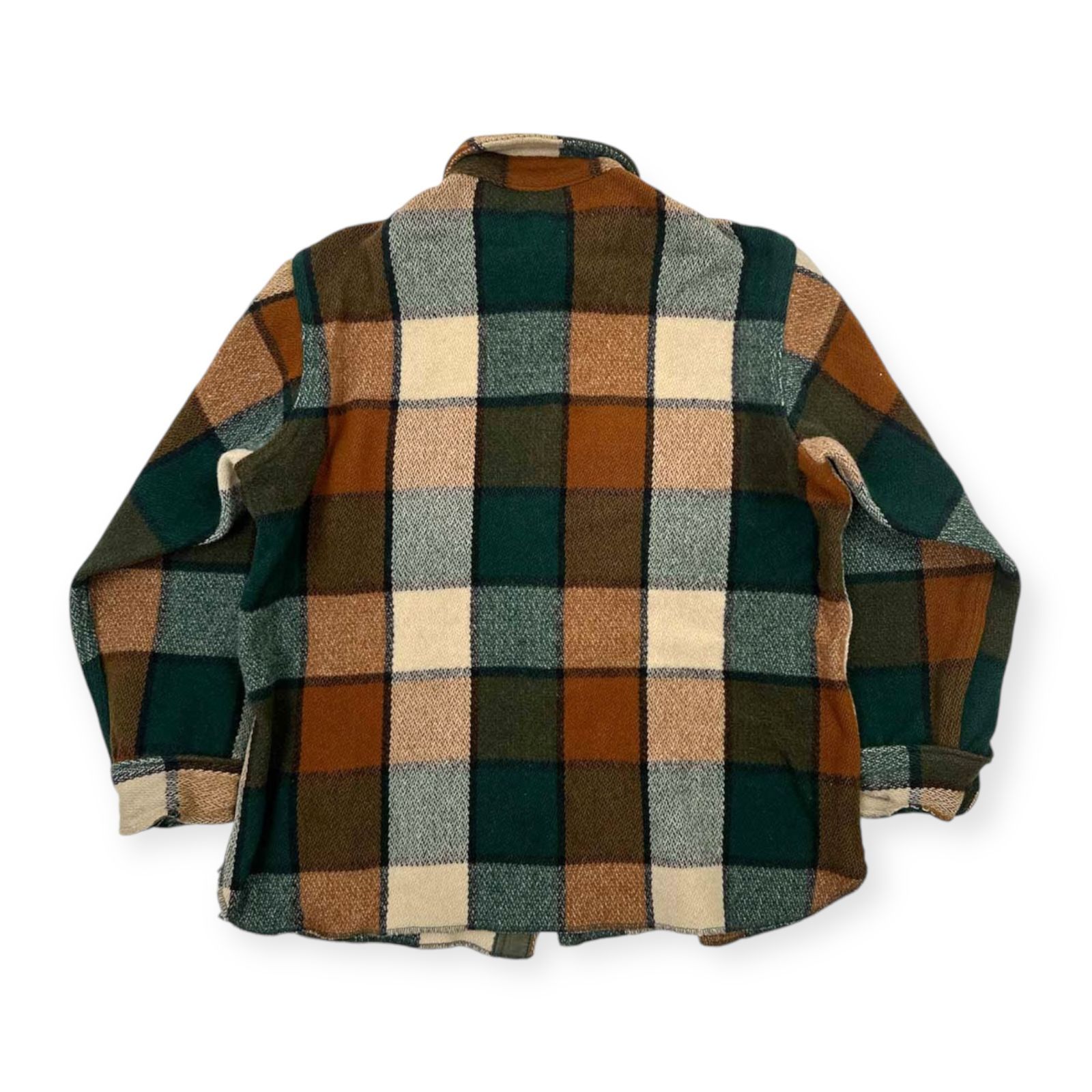 USA製 70s ヴィンテージ Woolrich 白タグ ブロックチェック メルトン 