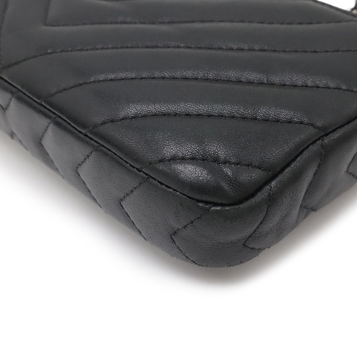 CHANEL シャネル Vステッチ シェブロン Wジップチェーンウォレット  