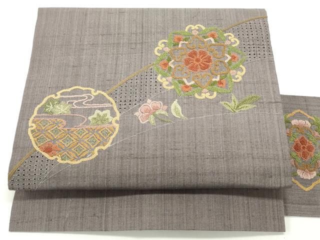 総刺繍 汕頭刺繍 蘇州刺繍 アイボリー 九寸名古屋帯 総刺繍 汕頭刺繍 蘇州刺繍 アイボリー 九寸名古屋帯 - メルカリ