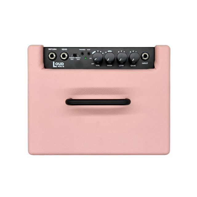 ベース アンプ MODEGEAR LOUD MINI-B ピンク クロス ミニステケーブル 小型 超軽量 低音域もしっかり再 生できる家庭用ベースアンプ