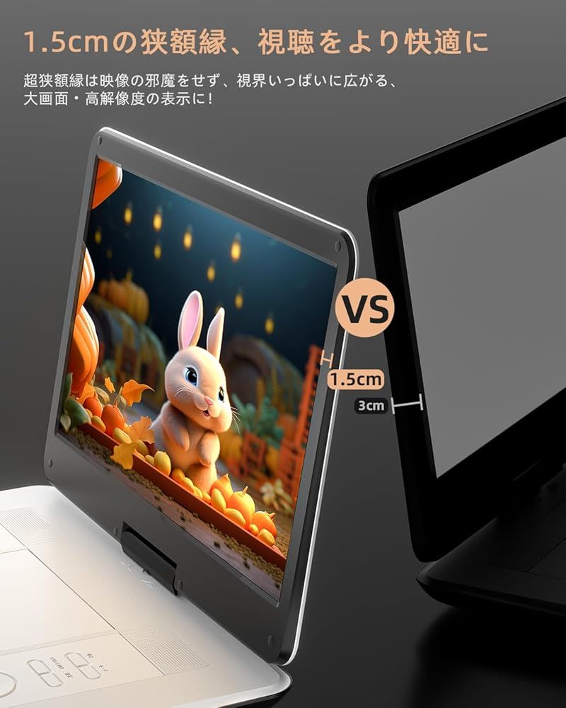 15.6インチ大画面 ポータブルDVDプレーヤー BOIFUN CD・DVDプレーヤー