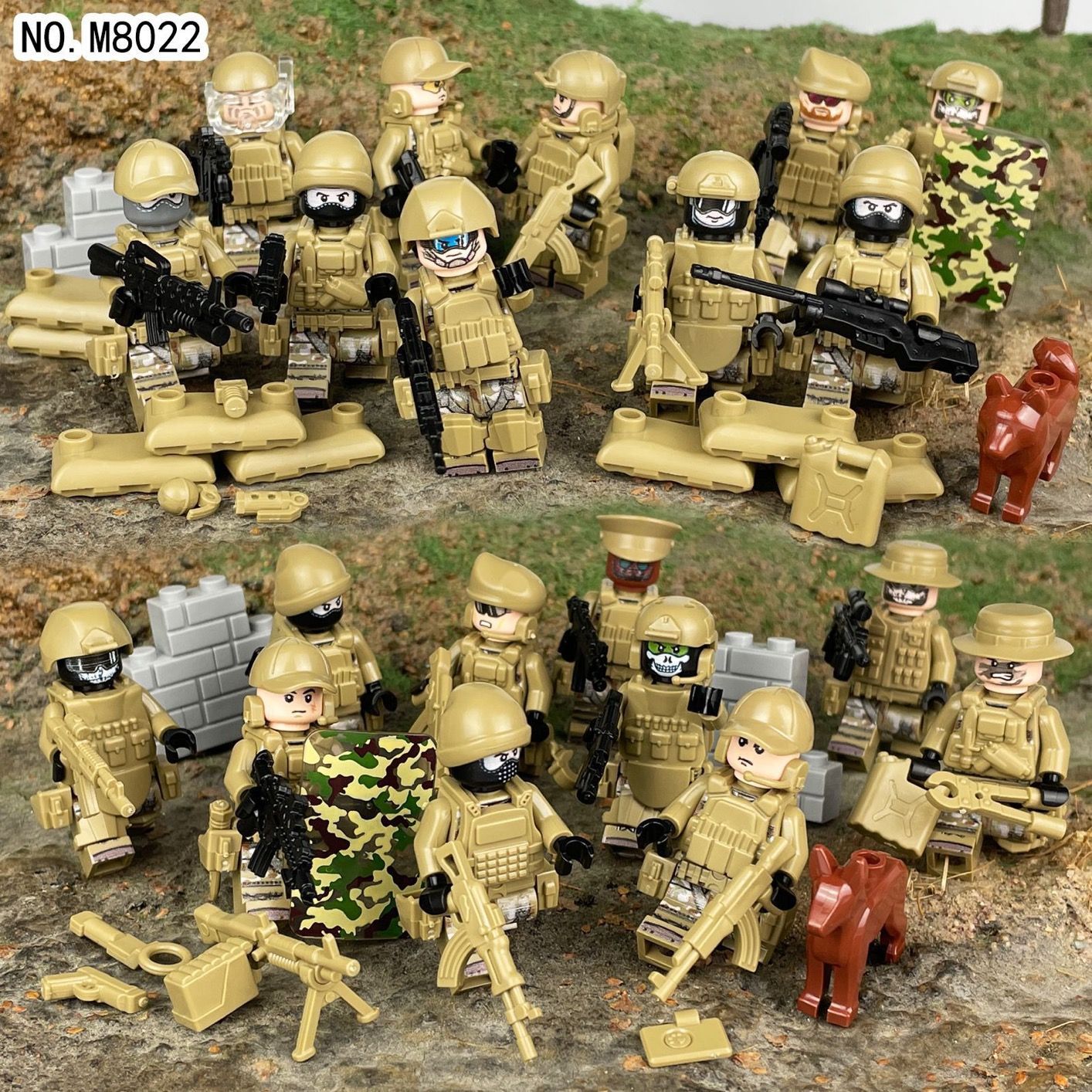 LEGO レゴ 互換 ブロック ミニフィグ 迷彩特殊部隊 20体セット 軍隊 