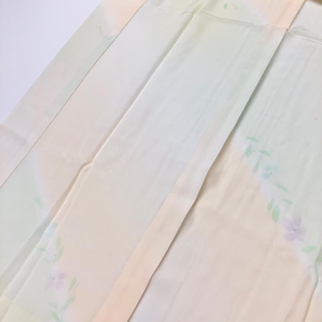 非売品 花柄模様 長襦袢 淡い暈し J-235 薄卵色 着物・浴衣