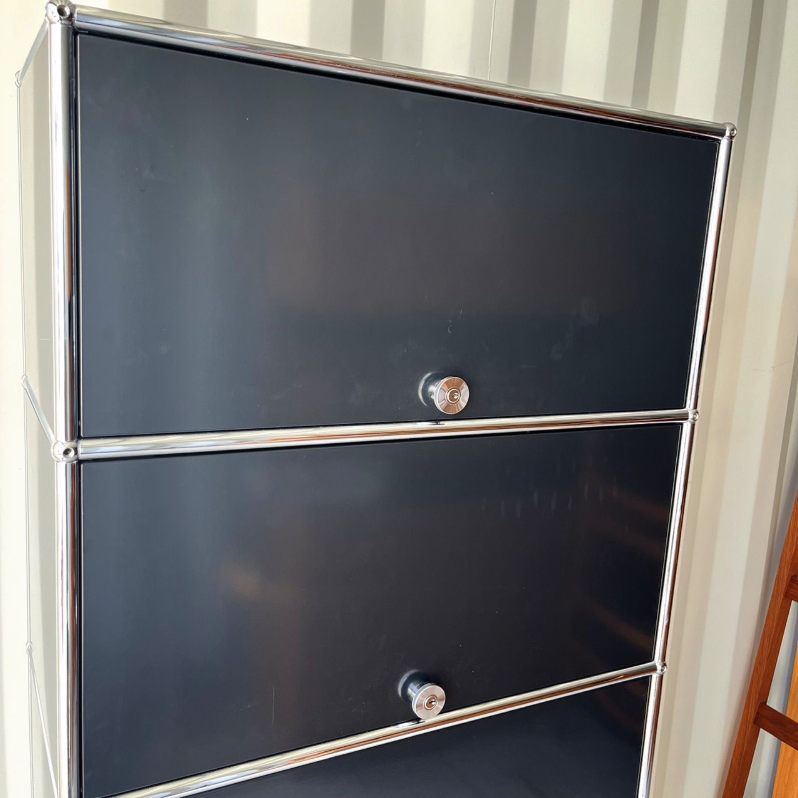 取付無料！USMハラー 1列2段 ブラックモダンシェルフ キャビネット✨