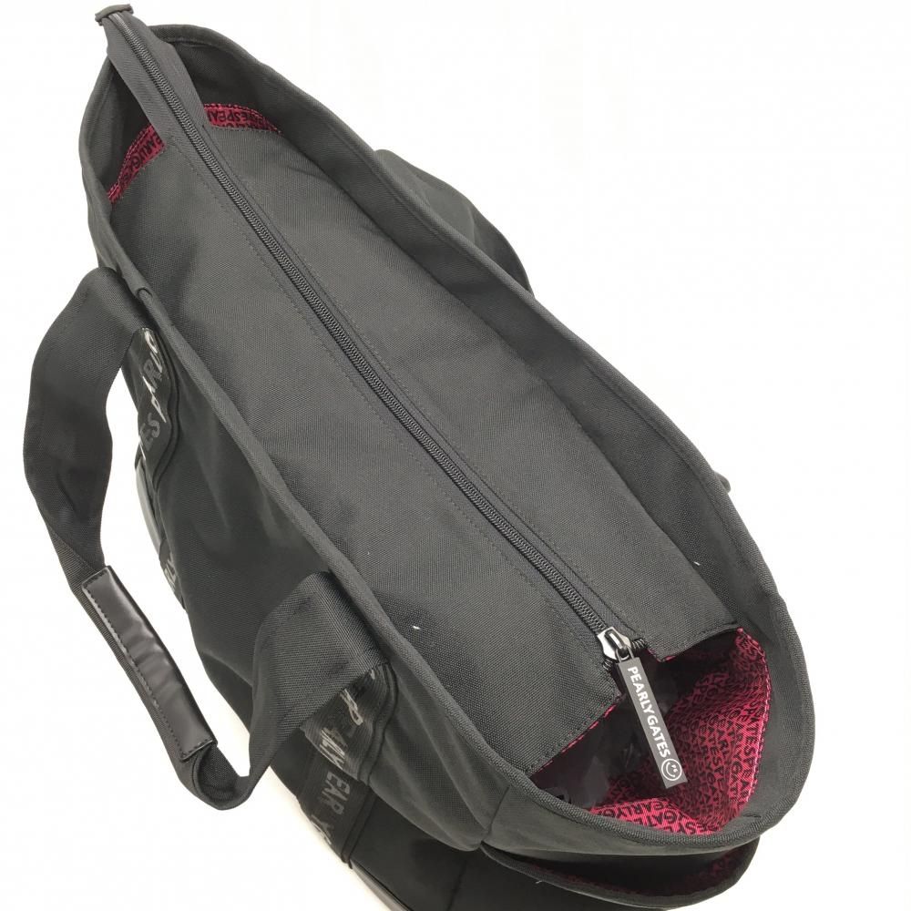 超美品】パーリーゲイツ ロッカーバッグ 黒×ピンク ロゴ刺しゅう