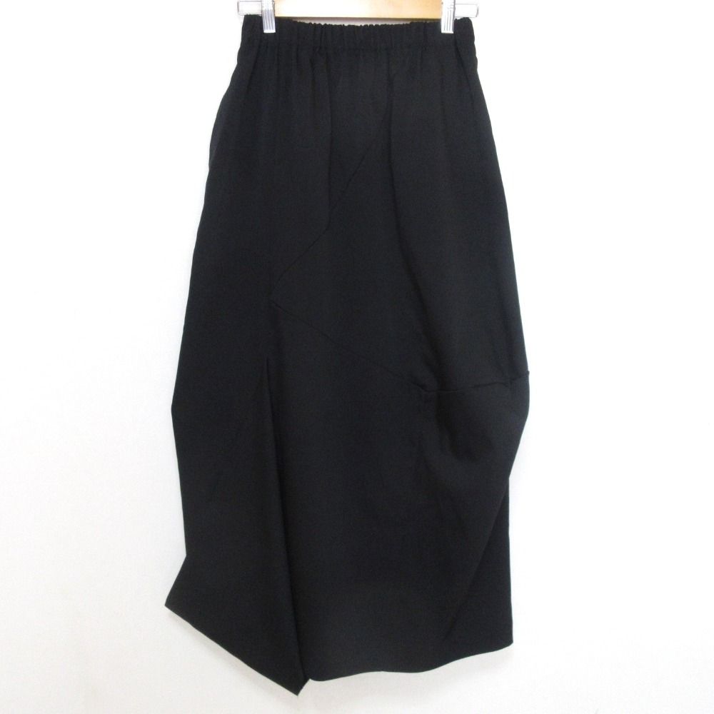 24SS nagonstans ナゴンスタンス water-repellent asymmetry drape skirt マキシ丈 スカート 470HS431-0270 M ブラック レディース 古着