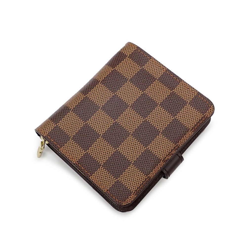 ルイ ヴィトン コンパクトジップ 折り財布 N61668 ダミエ ブラウン  