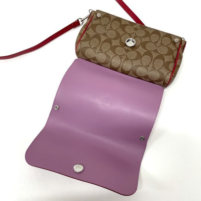 コーチ COACH ショルダーバッグ レザー PVC シグネチャー リバーシブル