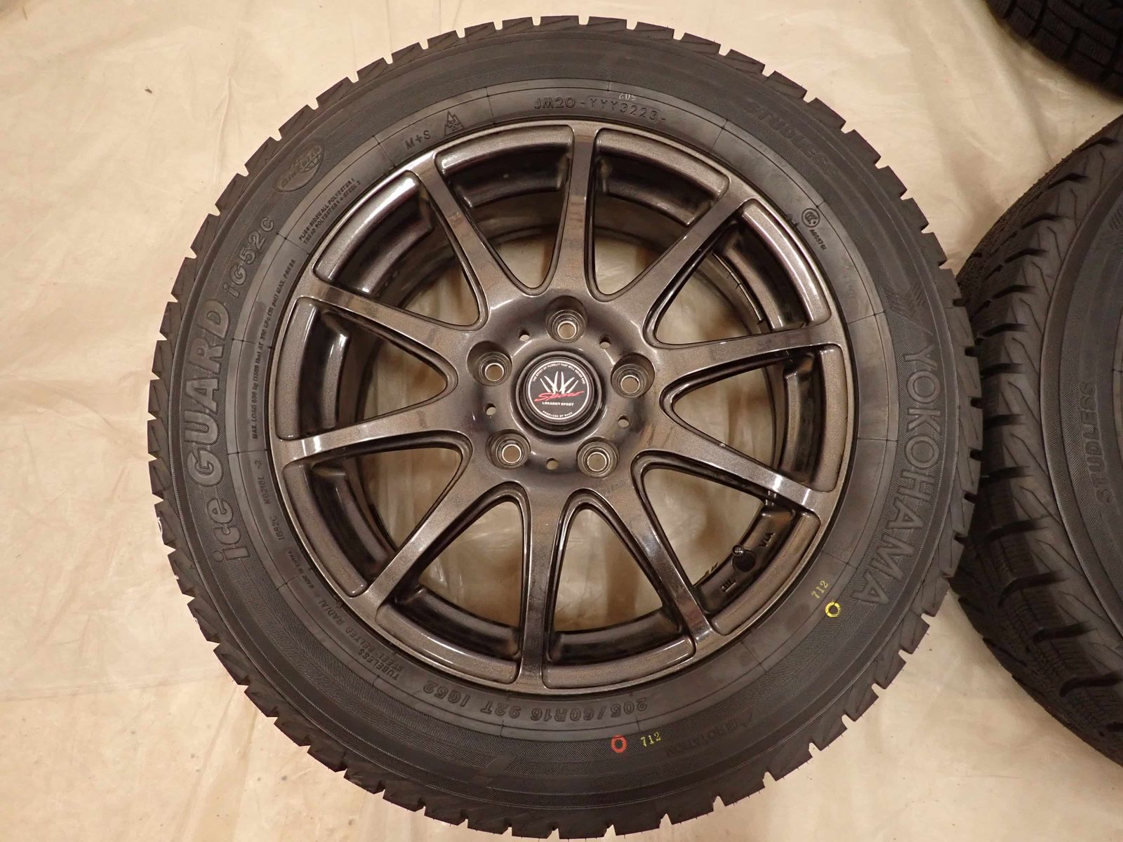 ファイナルセール開催中！ 冬 製 4本SET 会社宛 205 60R16×6.5J 92T ヨコハマ アイスガード IG52C アルミ エスクァイア ステップワゴン NO D6392