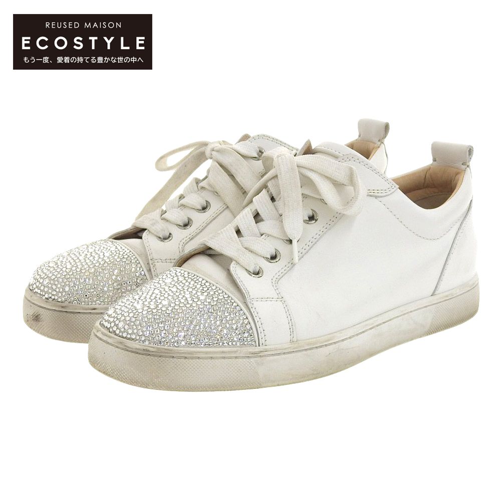 Christian Louboutin クリスチャンルブタン Christian Louboutin クリスチャンルブタン スワロフスキー ローカット スニーカー シューズ メンズ レザー ホワイト 39 39