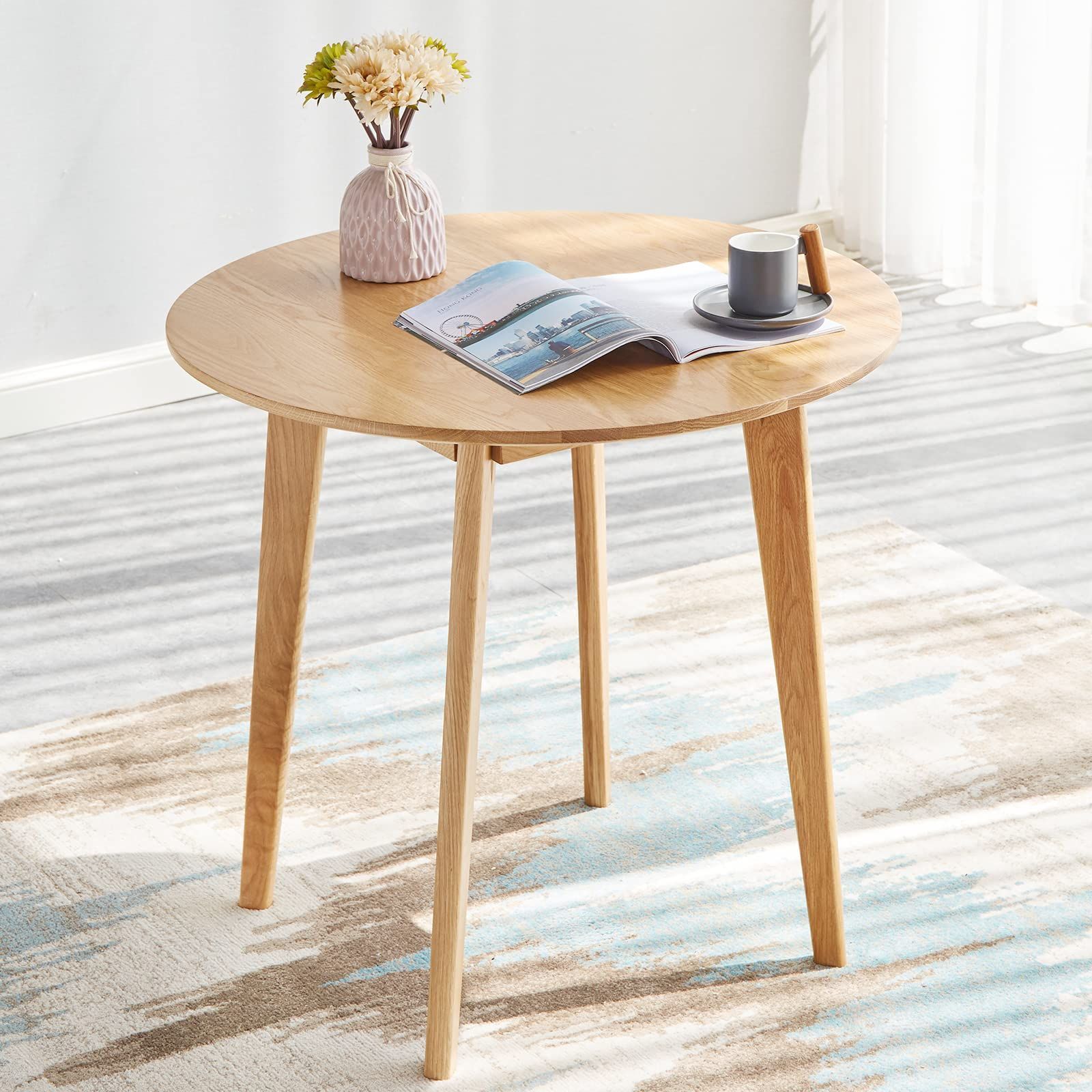 MU RONG アメリカFAS級オークダイニングテーブル 丸テーブル 円形