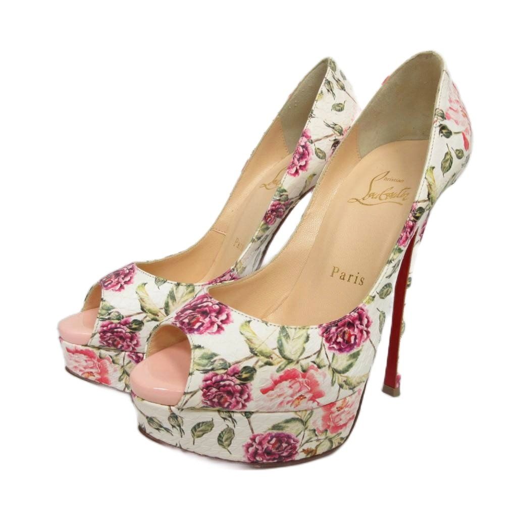 クリスチャンルブタン Christian louboutin FETISH PEEP 150 フラワー