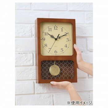イシグロ 木製振り子時計 レクタングル ブラウン 31260