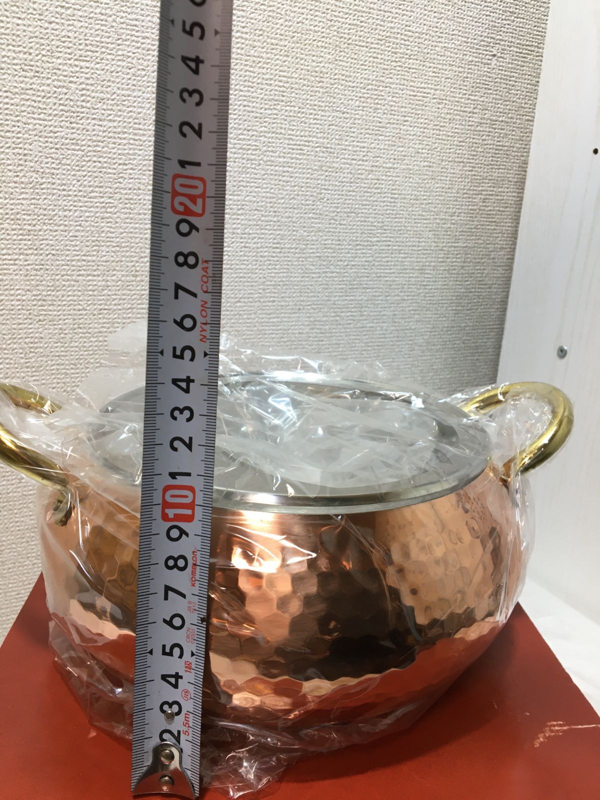 代引可】 22cm 天ぷら鍋 純銅 新光金属 COPPER100 WARE HOME 調理器具 