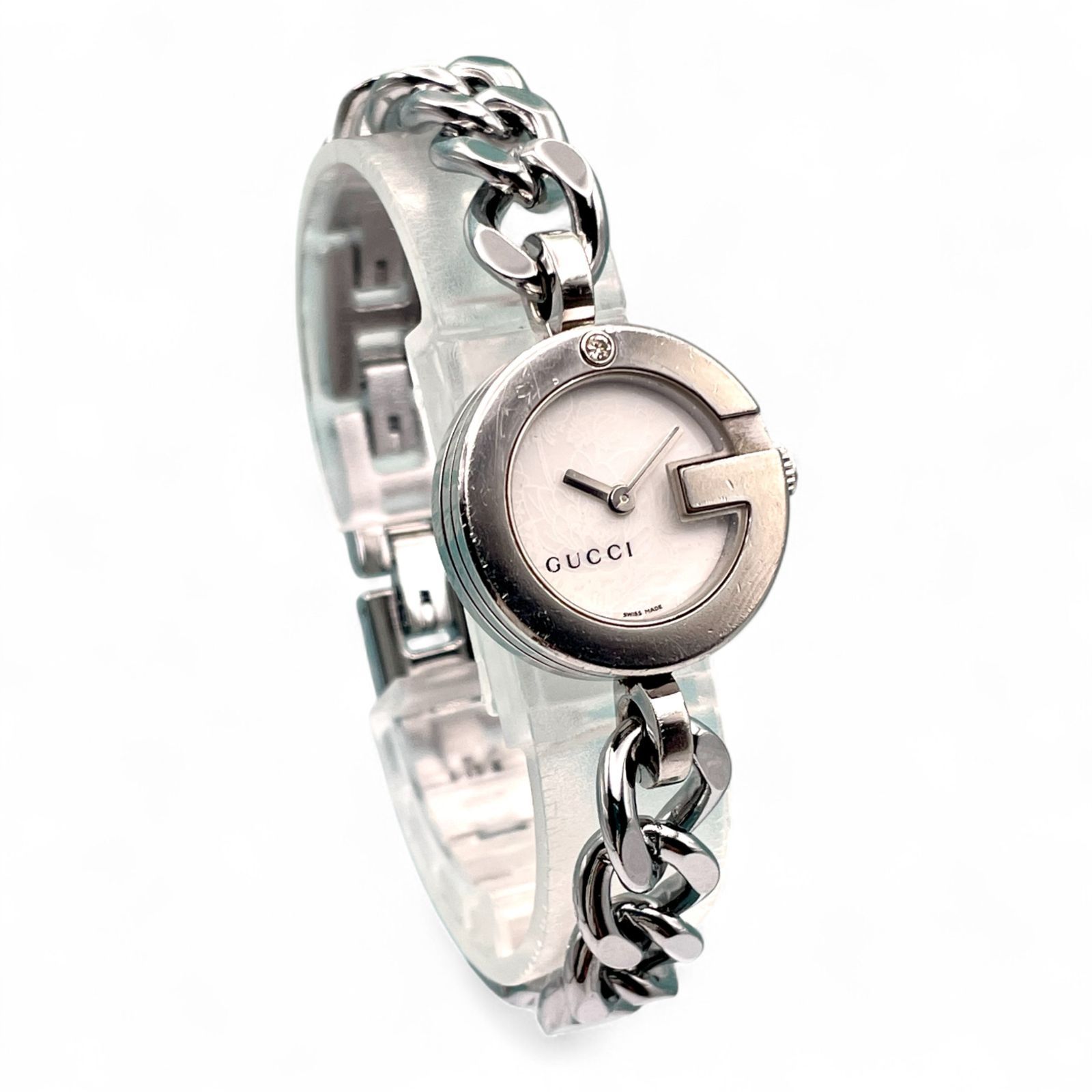 品 □ 稼動 GUCCI グッチ 107 チェーン ウォッチ Gフェイス 1PD