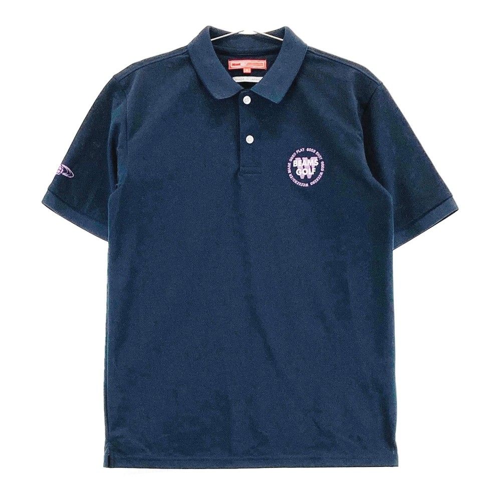 BEAMS GOLF ビームスゴルフ 半袖ポロシャツ ワッペン ドット柄