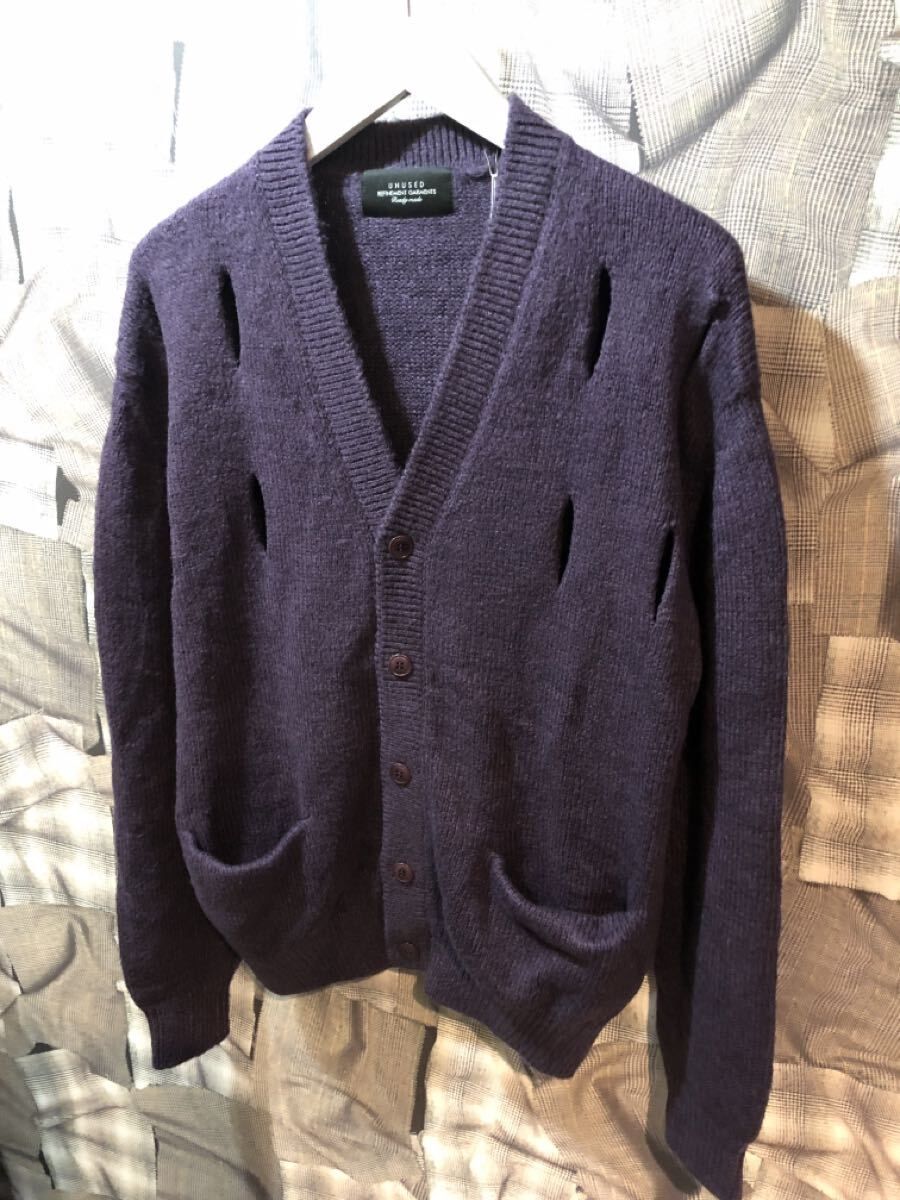 48400円 福岡 UN アンユーズド 22SS サイズ1 パープル カーディガン シルク ナイロンUS2208 5G holed cardigan FK