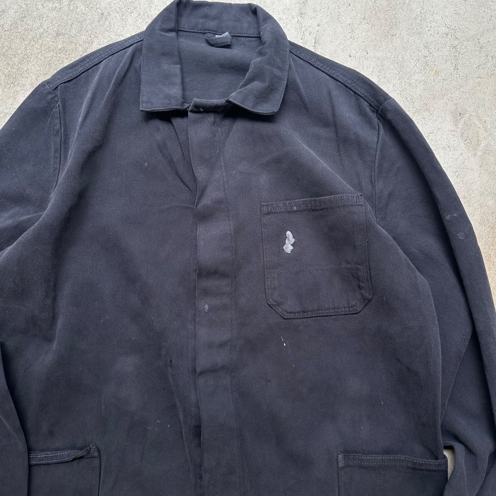 60〜70s ヴィンテージ フレンチ ワークジャケット ユーロ 古着 DEADSTOCK NOS 60〜70年代 フランス製 SANFOR コットンツイル