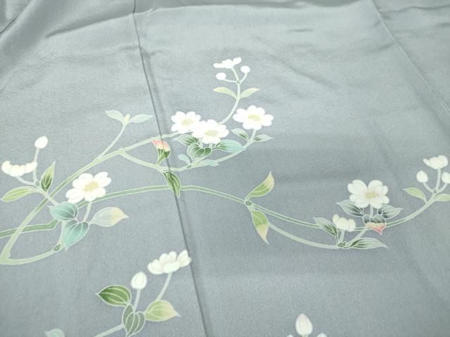 平和屋着物□訪問着 絞り 刺繍 草花文 金彩 正絹 逸品 AAAU6990es 平和