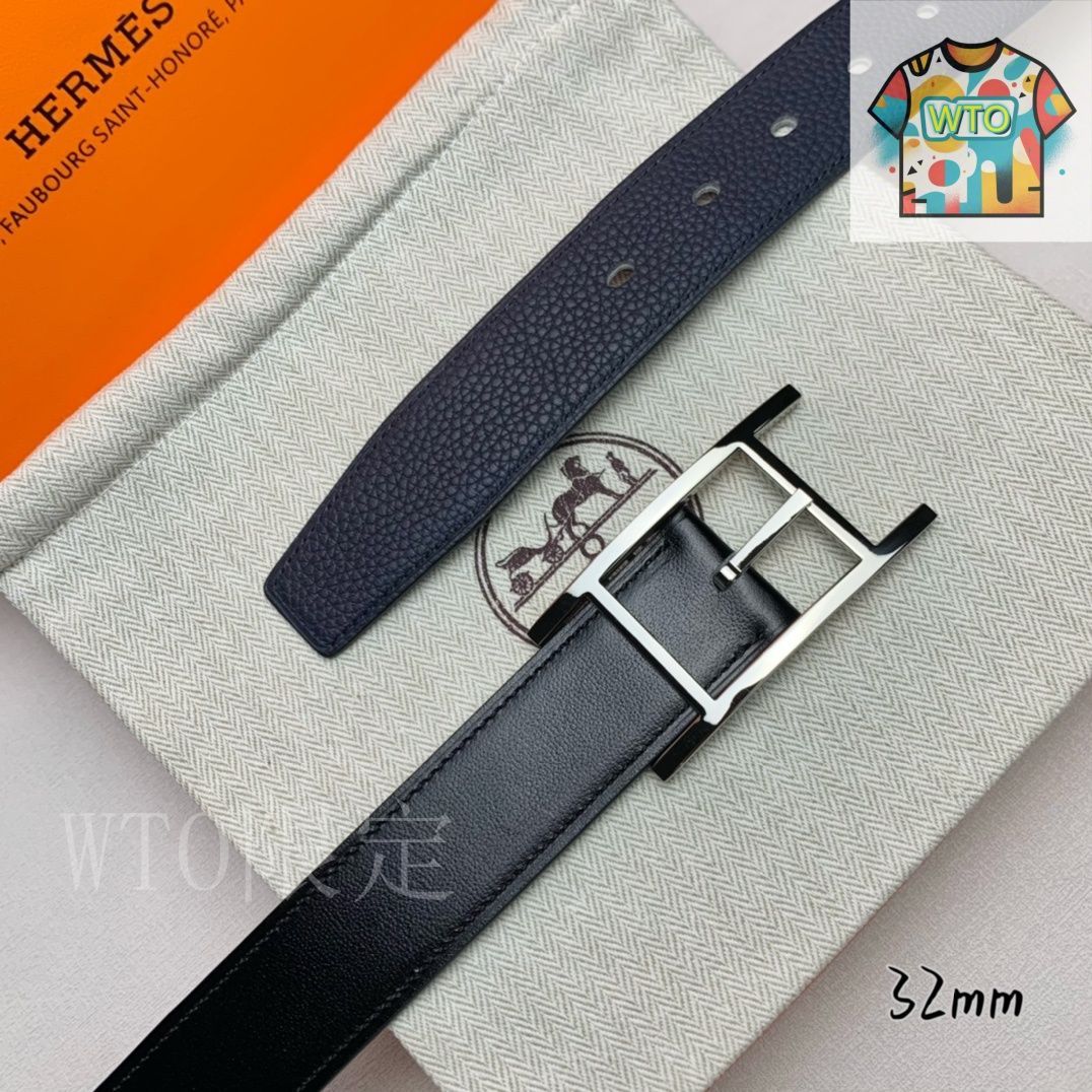 今日WTO】Herm?s エルメス ニードルバックル レザーベルト-1