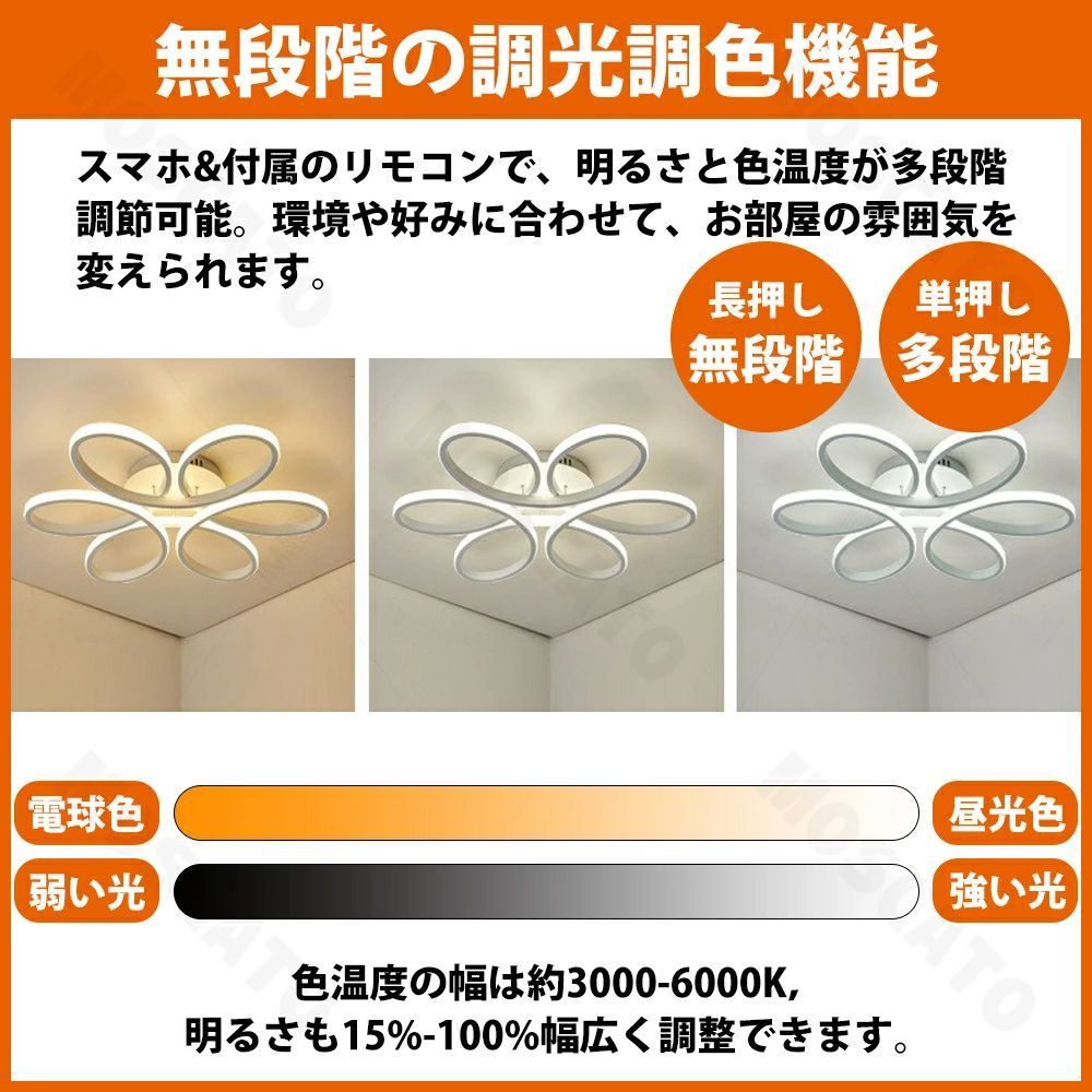☆北欧 おしゃれ 照明器具 色と明るさの調整可能 天井照明 色と明るさ