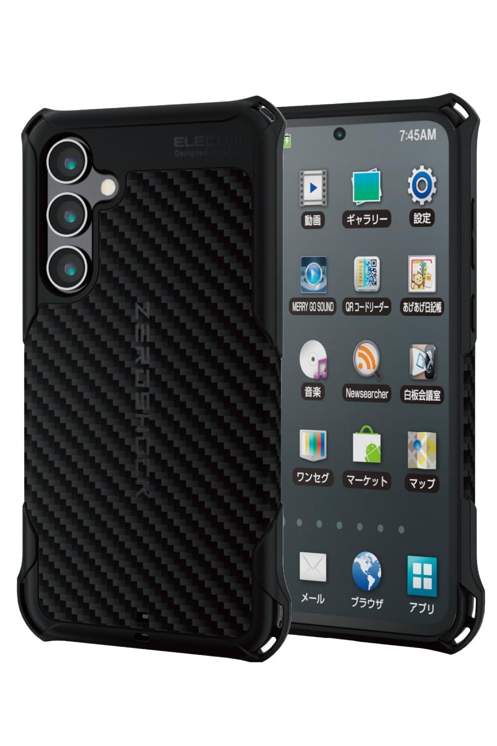 【在庫セール】エレコム Galaxy A55 5G SC-53E ケース カバー ソフトケース グリップ ZEROSHOCK TPU ストラップ ホール 耐衝撃 衝撃吸収 カメラレンズ保護 ブラック PMWG243ZEROGBK