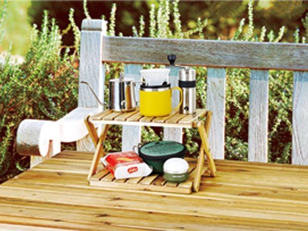 キャプテンスタッグ CSクラシックス 木製 2段MOVEラック ミニ UP-2722