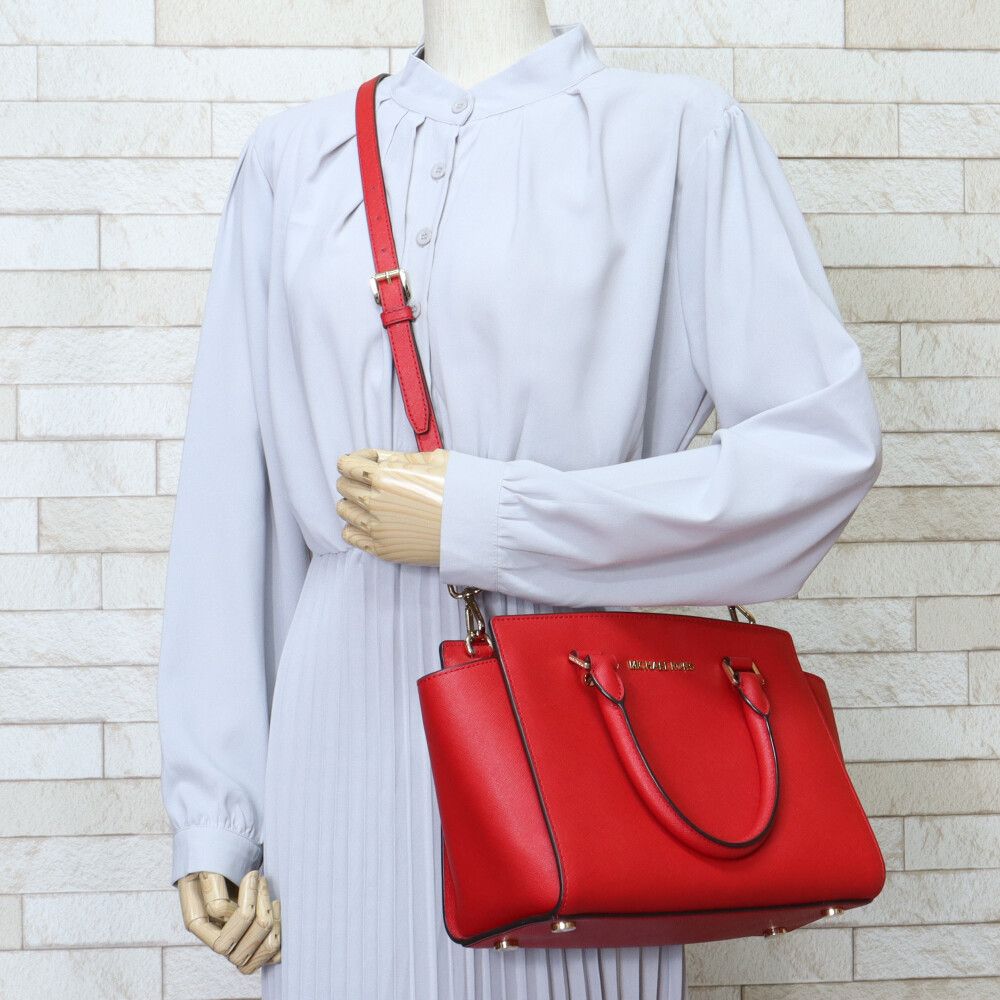 MICHAEL KORS◆30S3GLMS2L/ショルダーバッグ/レザー/ホワイト