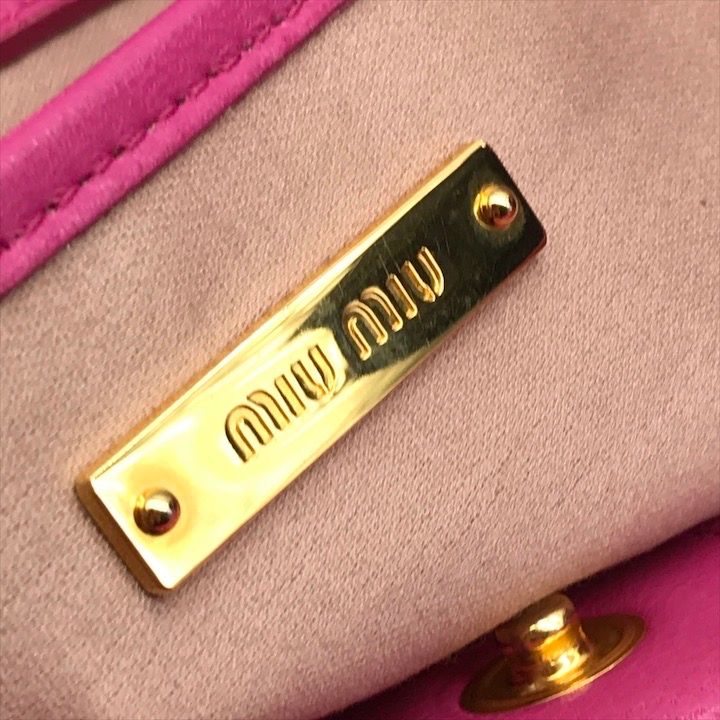 良品 miumiu ミュウミュウ マテラッセ ビジュー 2WAY ハンド