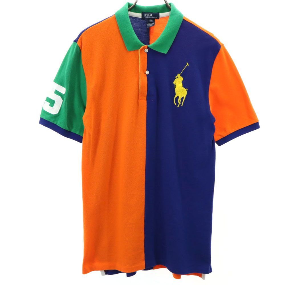 ポロバイラルフローレン ビッグポニー 半袖 ポロシャツ 170 Polo by Ralph Lauren 鹿の子地 キッズ 古着 【240513】