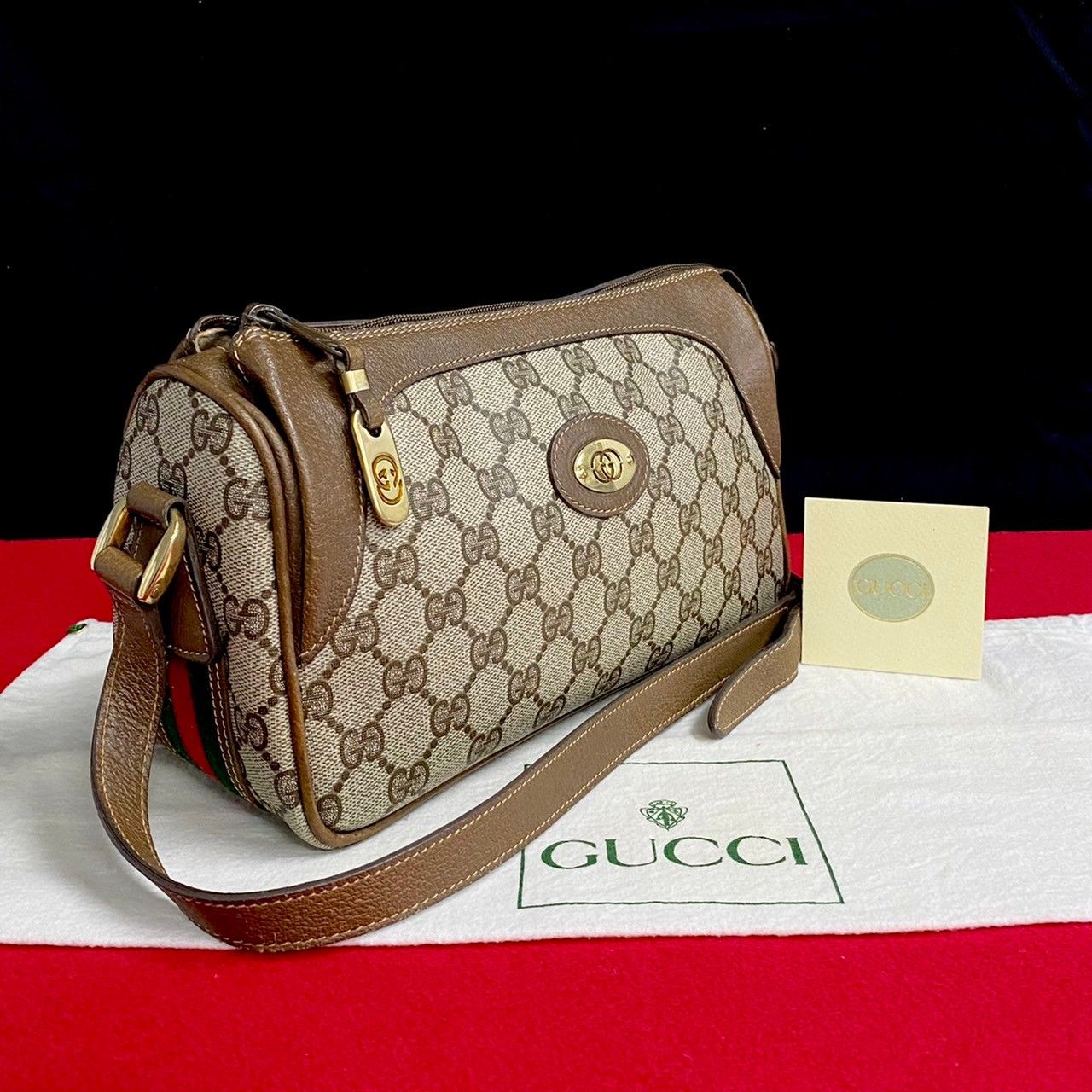 ほぼ未使用 GUCCI グッチ オールドグッチ ヴィンテージ GG ロゴ 金具 レザー ミニ ショルダーバッグ ポシェット サコッシュ ブラウン  25710 - メルカリ