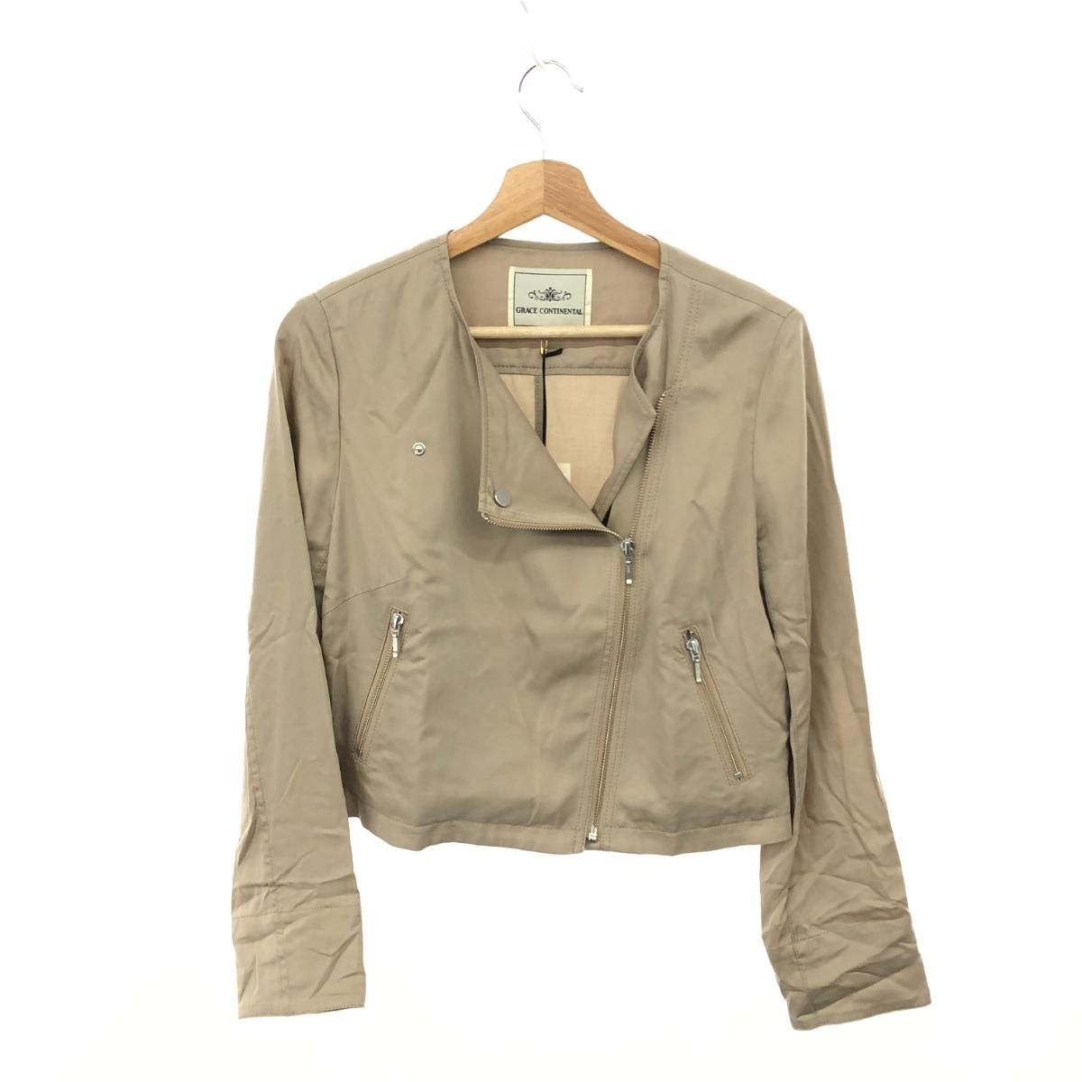 新品未使用 グレースコンチネンタル サテンライダースジャケット36