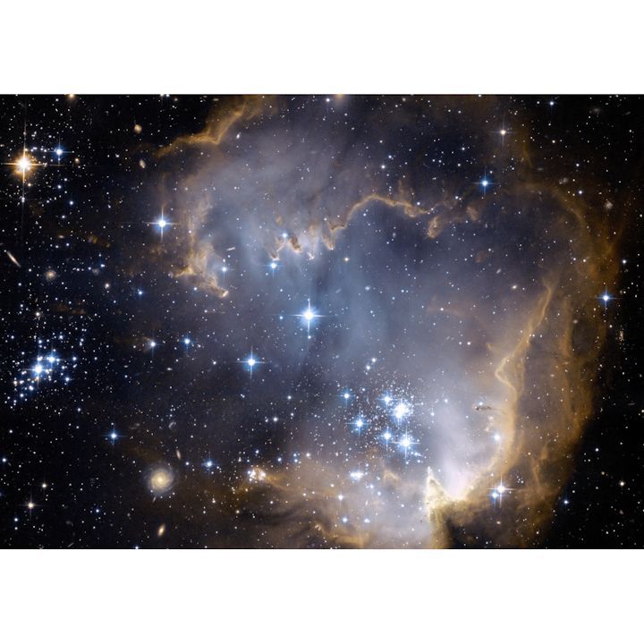 絵画風 壁紙ポスター (はがせるシール式) 星の競演 ngc 602 小マゼラン雲 散開星団 星雲 恒星 みずへび座 銀河 ギャラクシー 神秘 キャラクロ GLXY-018A2 (A2版 594mm×420mm) ＜日本製＞ ウォールステ