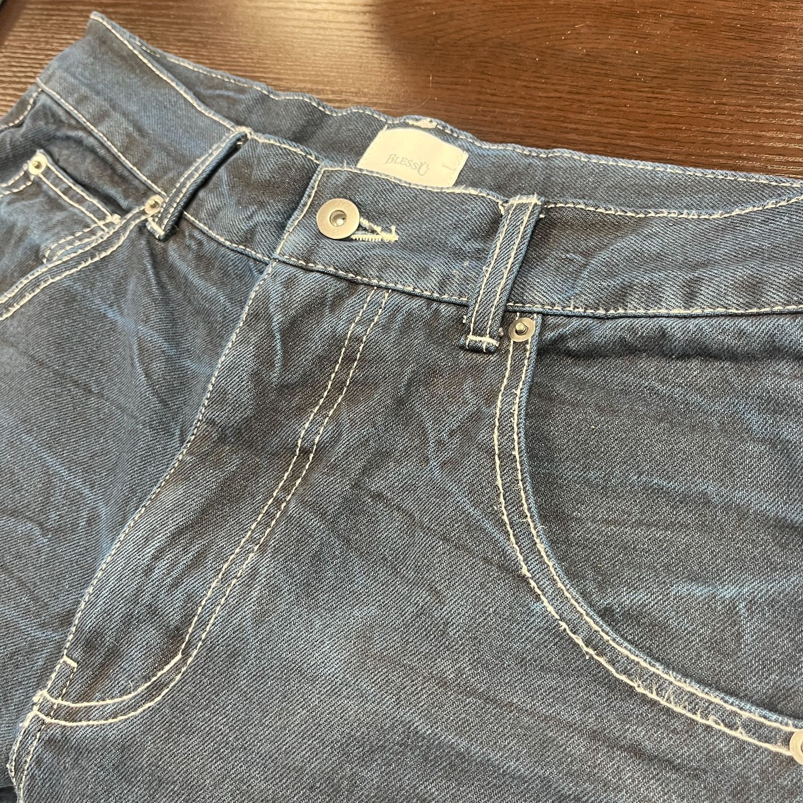 BLESS U (ブレスユー) BU wrinkle crack baggy denim バギーデニム 