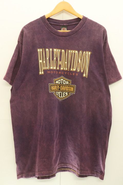 【中古】 HARLEY DAVIDSON メンズTシャツ XL Tシャツ HARLEY DAVIDSON XL 紫 パープル プリント
