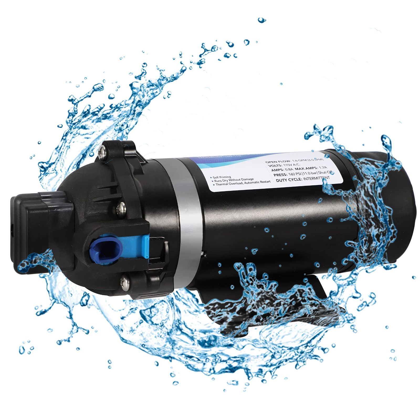 新品 排水ポンプ 給水 ダイヤフラムポンプ 電動ウォーターポンプ 最大揚程110ｍ 高圧ポンプ 160PSI 最大吐出量6-7L/min 低騒音  NEWTRY 車用 (12V/6L) - メルカリ